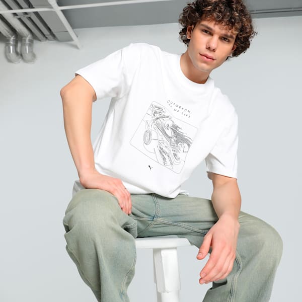 GRAPHICS "Autobahn" Men's Relaxed Fit Tee, PUMA White, extralarge-IND
